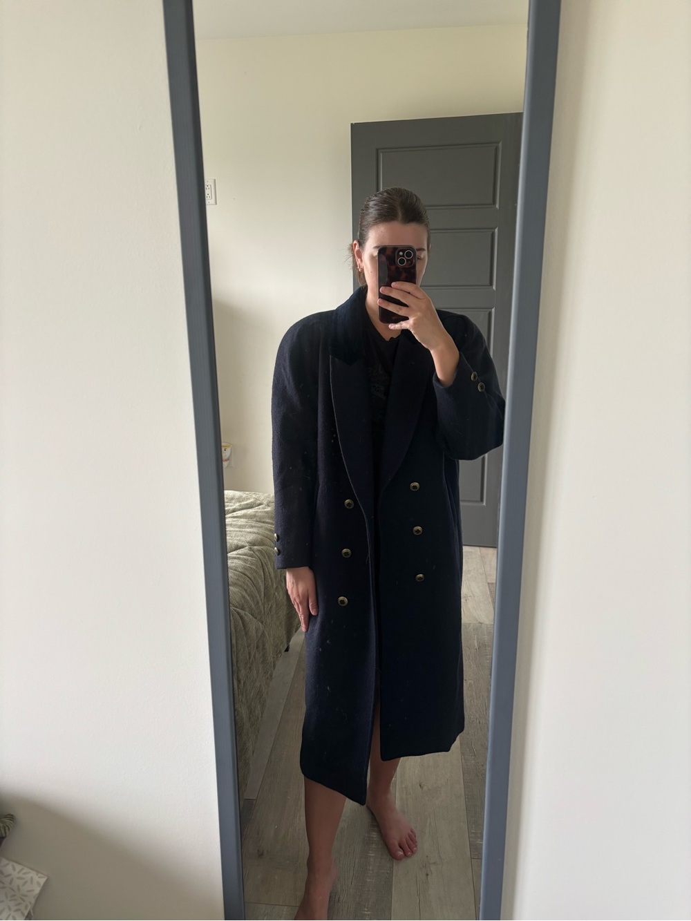 Vintage V.I.Petites Navy Wool Coat